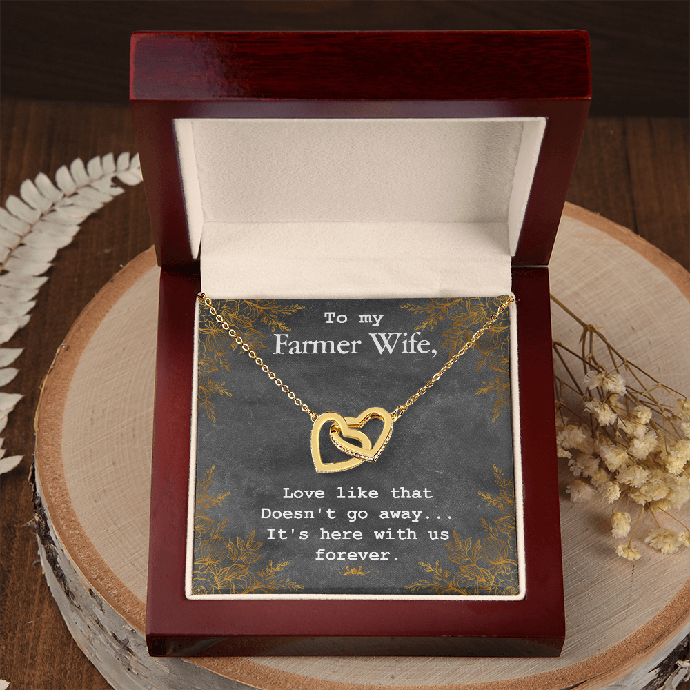 To My Wife Love is Here Forever Farmer Wife Inseparable Necklace-Express Your Love Gifts