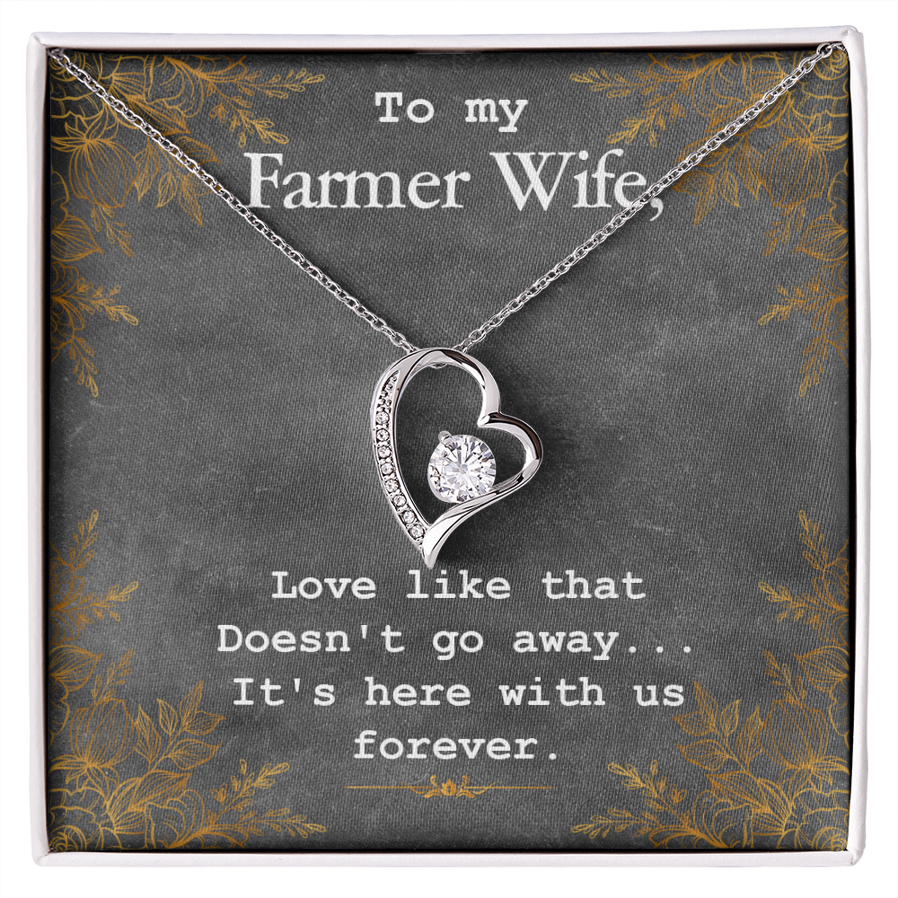 To My Wife Love Like That Doesn't Go Away Farmer Wife Forever Necklace w Message Card-Express Your Love Gifts