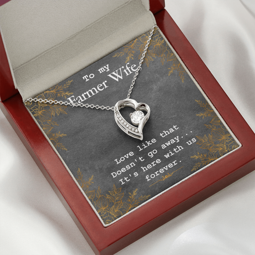 To My Wife Love Like That Doesn't Go Away Farmer Wife Forever Necklace w Message Card-Express Your Love Gifts