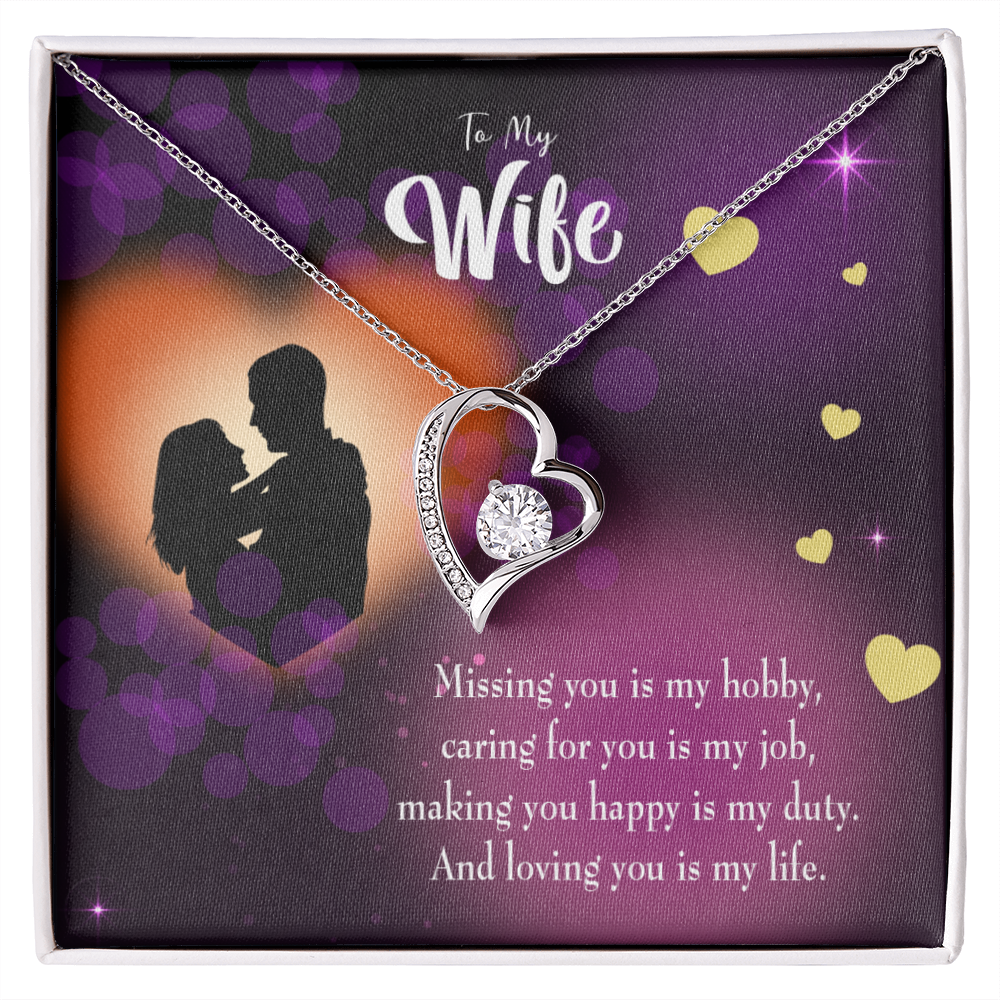 To My Wife Love of my Life Forever Necklace w Message Card-Express Your Love Gifts