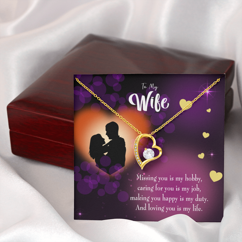 To My Wife Love of my Life Forever Necklace w Message Card-Express Your Love Gifts