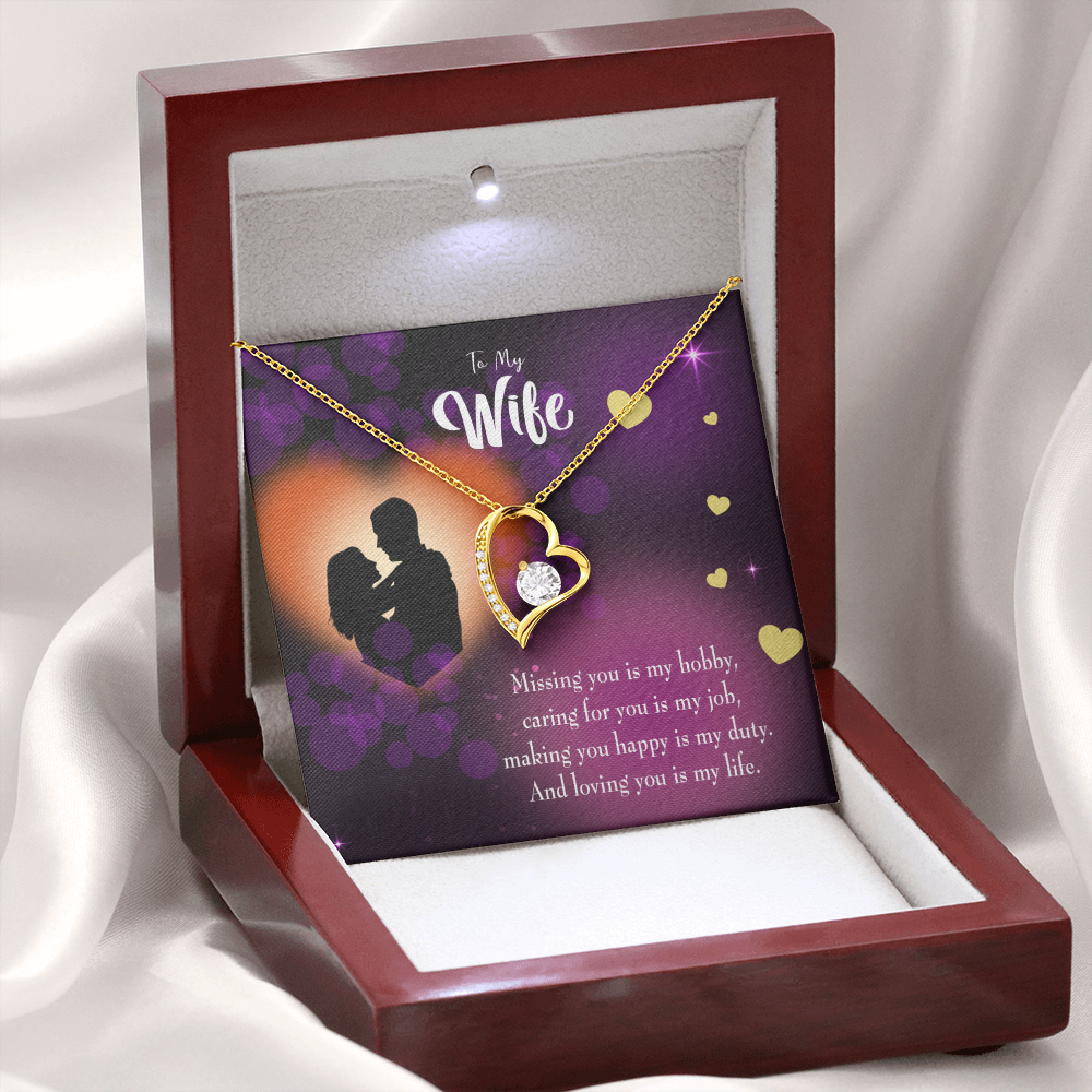 To My Wife Love of my Life Forever Necklace w Message Card-Express Your Love Gifts