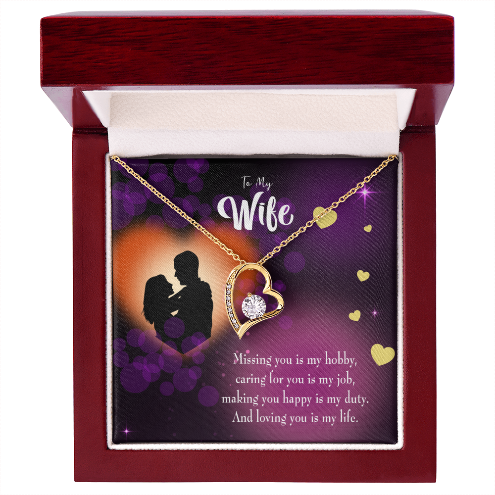 To My Wife Love of my Life Forever Necklace w Message Card-Express Your Love Gifts