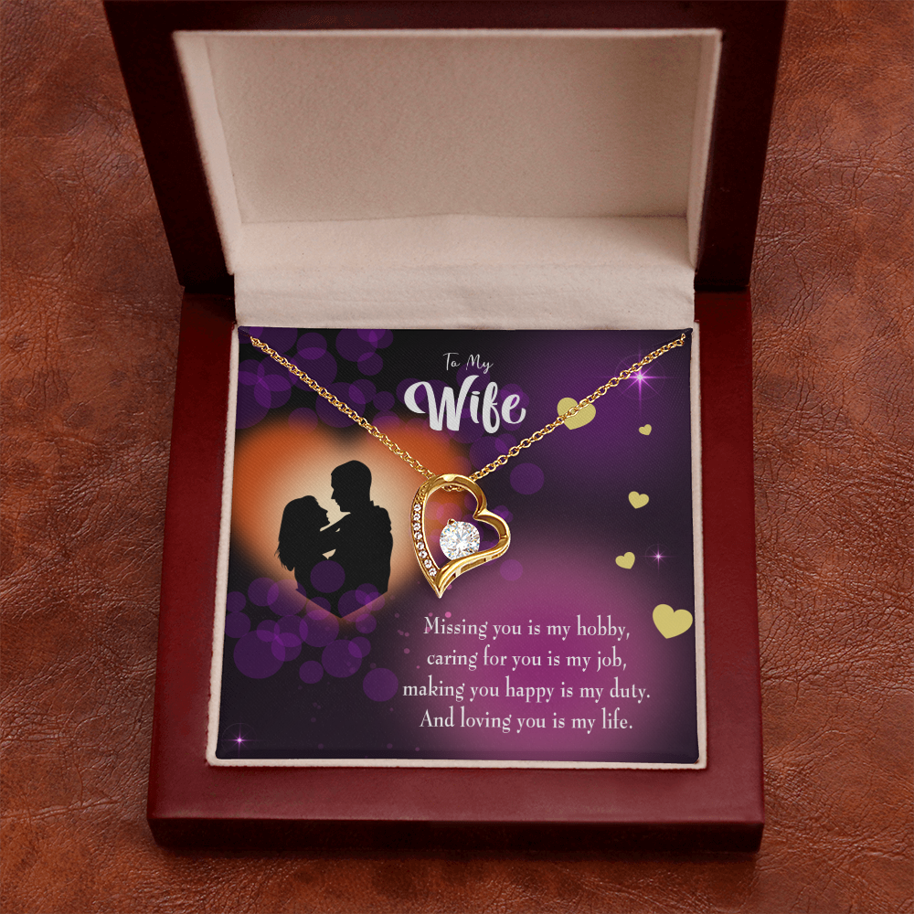 To My Wife Love of my Life Forever Necklace w Message Card-Express Your Love Gifts