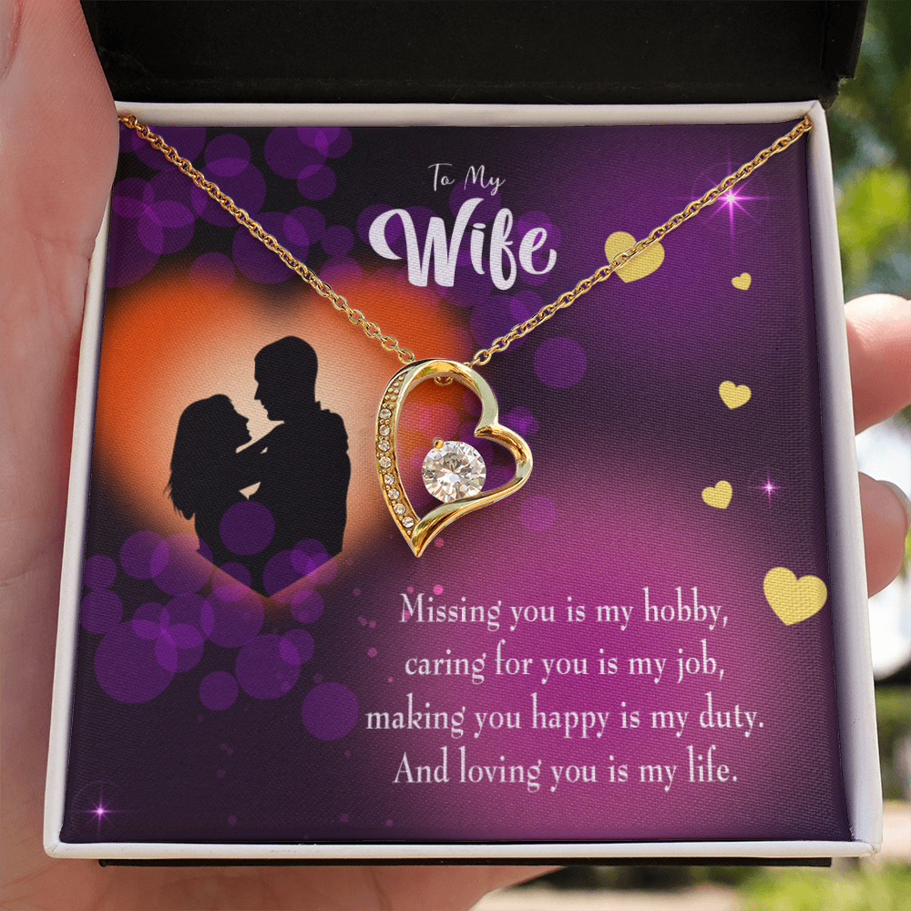 To My Wife Love of my Life Forever Necklace w Message Card-Express Your Love Gifts