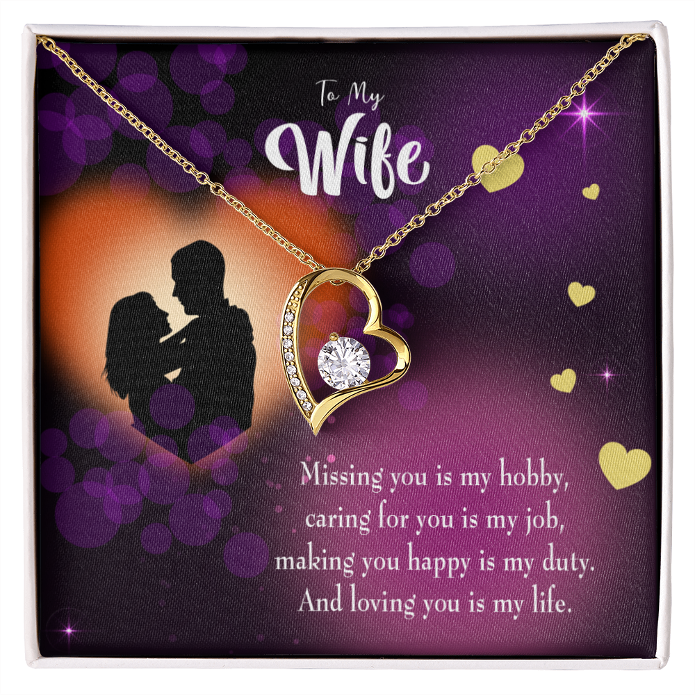 To My Wife Love of my Life Forever Necklace w Message Card-Express Your Love Gifts