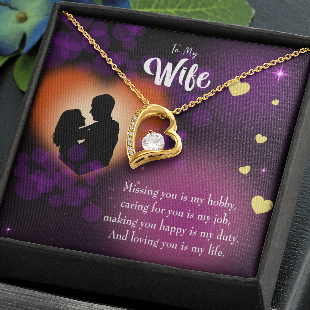 To My Wife Love of my Life Forever Necklace w Message Card-Express Your Love Gifts