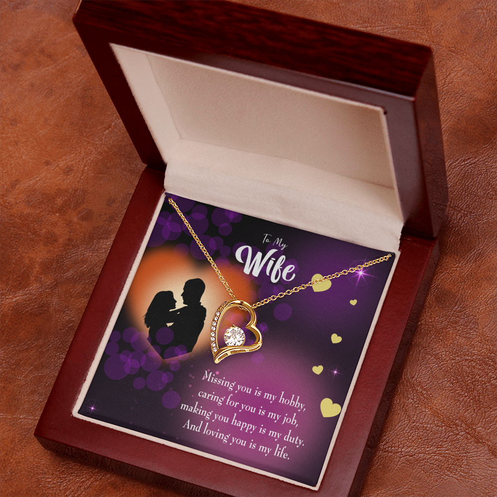 To My Wife Love of my Life Forever Necklace w Message Card-Express Your Love Gifts