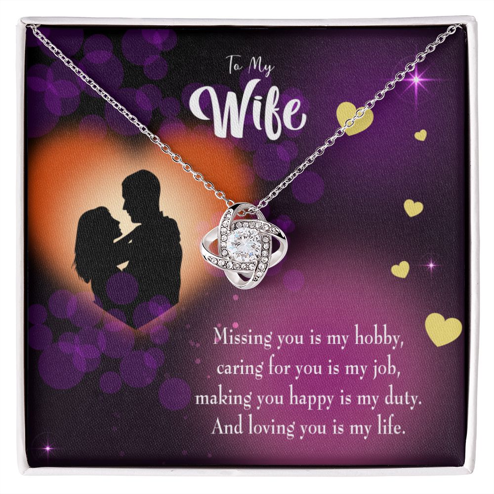 To My Wife Love of my Life Infinity Knot Necklace Message Card-Express Your Love Gifts