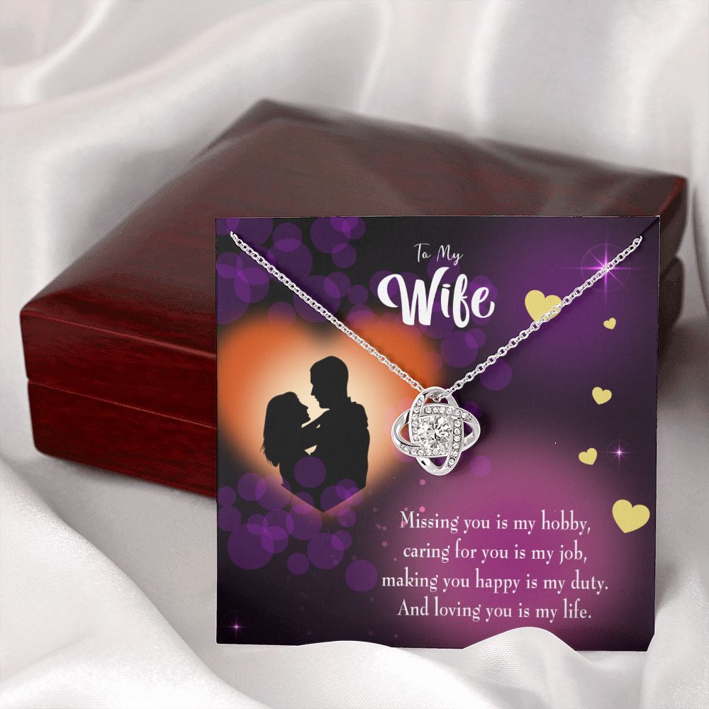 To My Wife Love of my Life Infinity Knot Necklace Message Card-Express Your Love Gifts