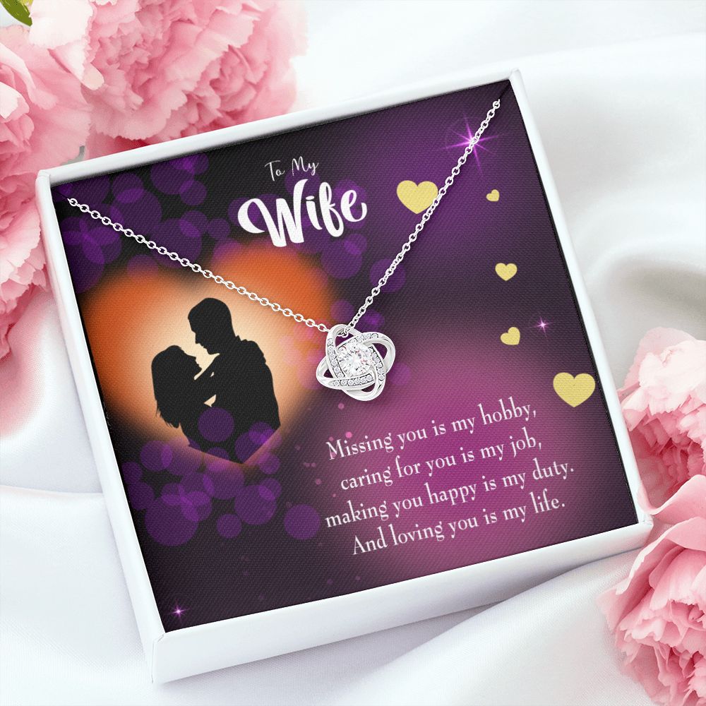 To My Wife Love of my Life Infinity Knot Necklace Message Card-Express Your Love Gifts