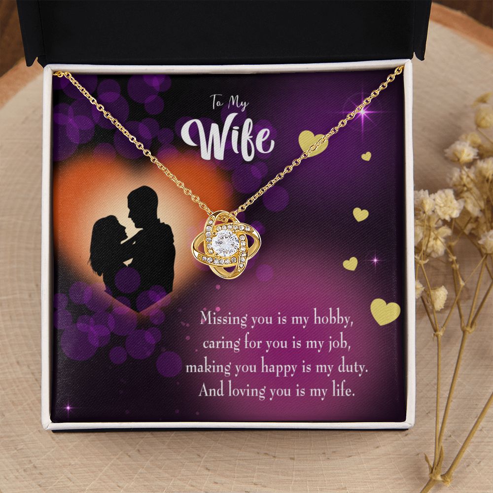 To My Wife Love of my Life Infinity Knot Necklace Message Card-Express Your Love Gifts