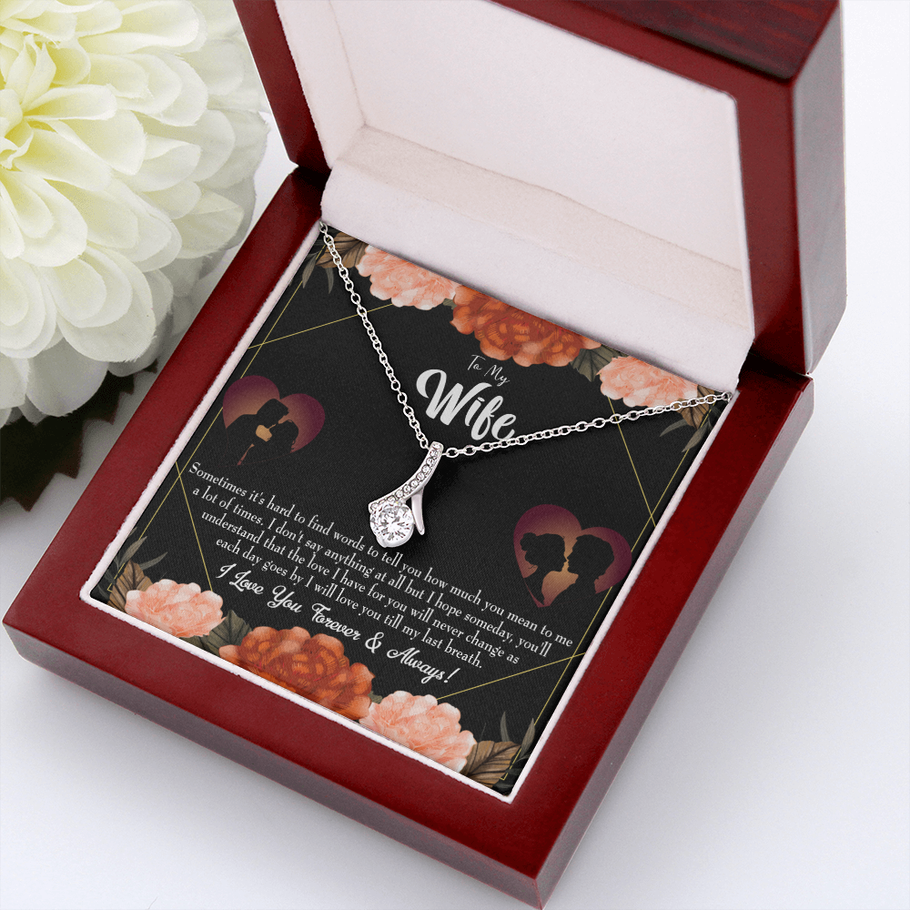 To My Wife Love You Forever Alluring Ribbon Necklace Message Card-Express Your Love Gifts