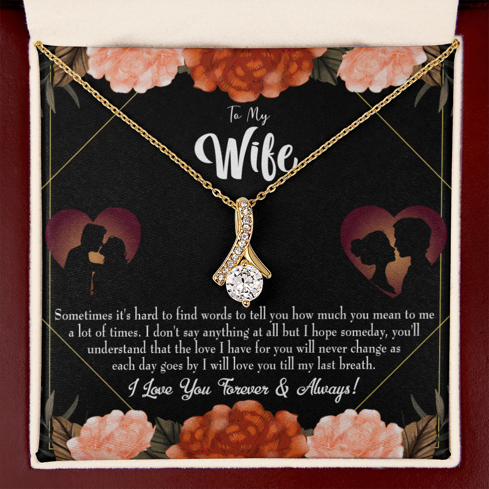 To My Wife Love You Forever Alluring Ribbon Necklace Message Card-Express Your Love Gifts