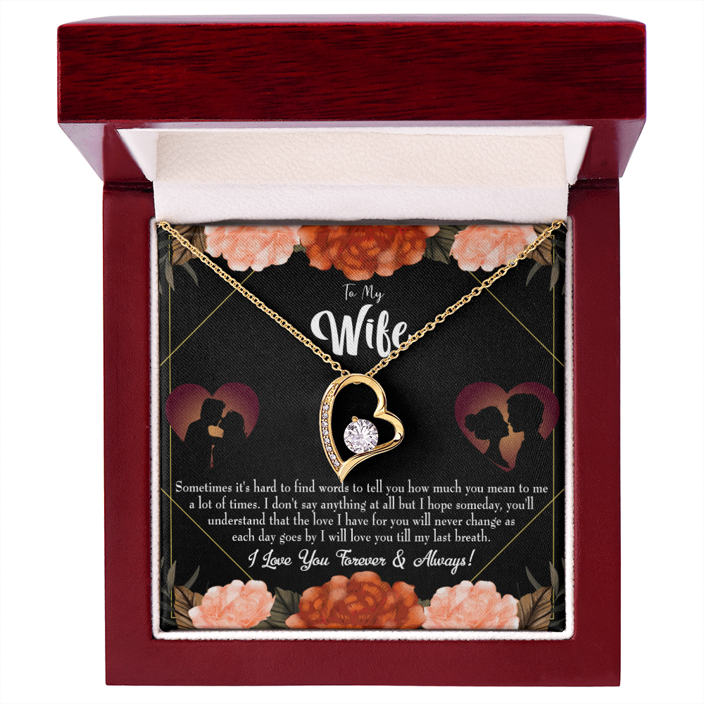 To My Wife Love You Forever Forever Necklace w Message Card-Express Your Love Gifts