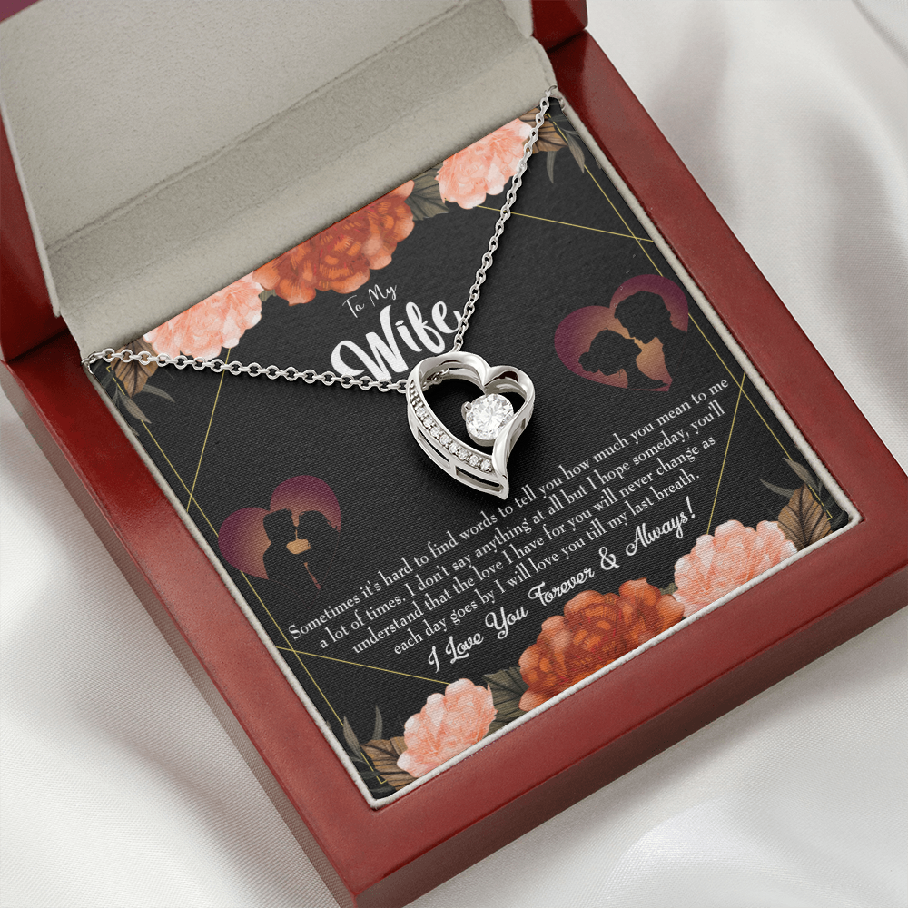 To My Wife Love You Forever Forever Necklace w Message Card-Express Your Love Gifts