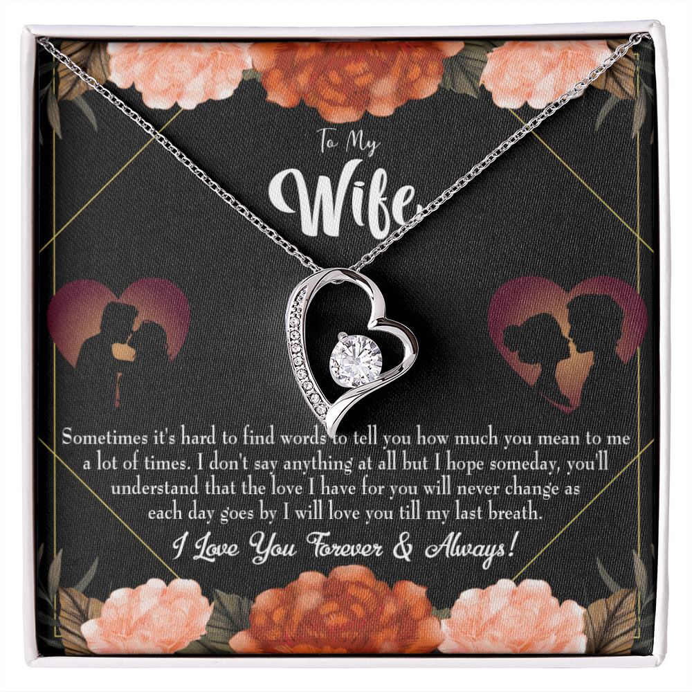 To My Wife Love You Forever Forever Necklace w Message Card-Express Your Love Gifts