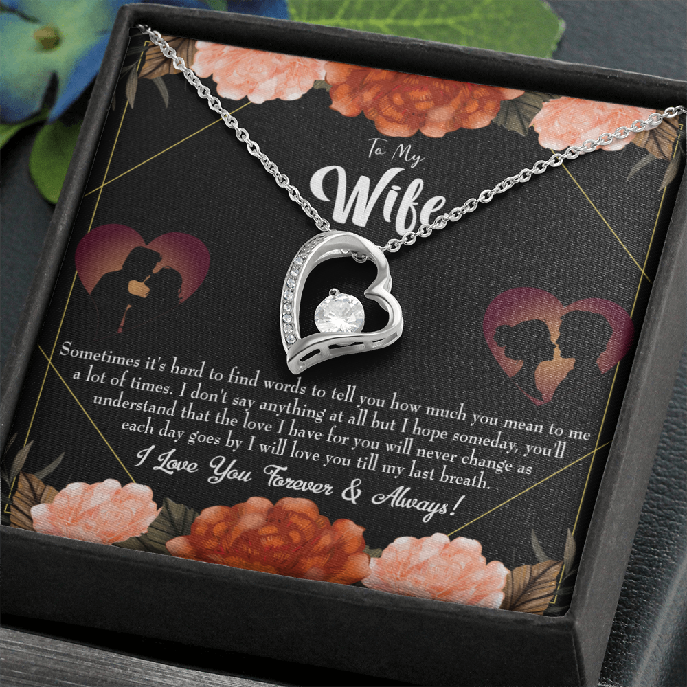 To My Wife Love You Forever Forever Necklace w Message Card-Express Your Love Gifts