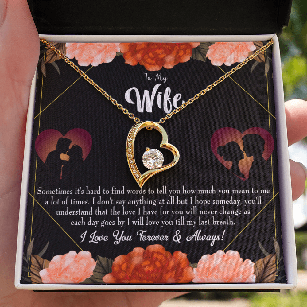 To My Wife Love You Forever Forever Necklace w Message Card-Express Your Love Gifts