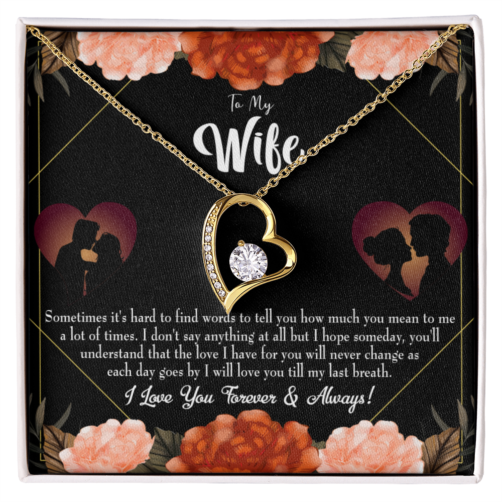 To My Wife Love You Forever Forever Necklace w Message Card-Express Your Love Gifts