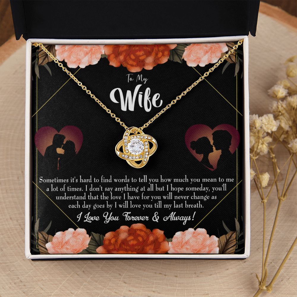 To My Wife Love You Forever Infinity Knot Necklace Message Card-Express Your Love Gifts