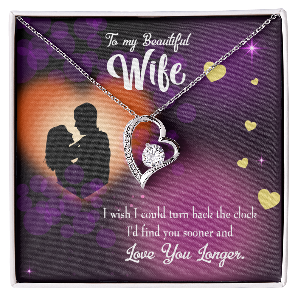 To My Wife Love You Longer Forever Necklace w Message Card-Express Your Love Gifts