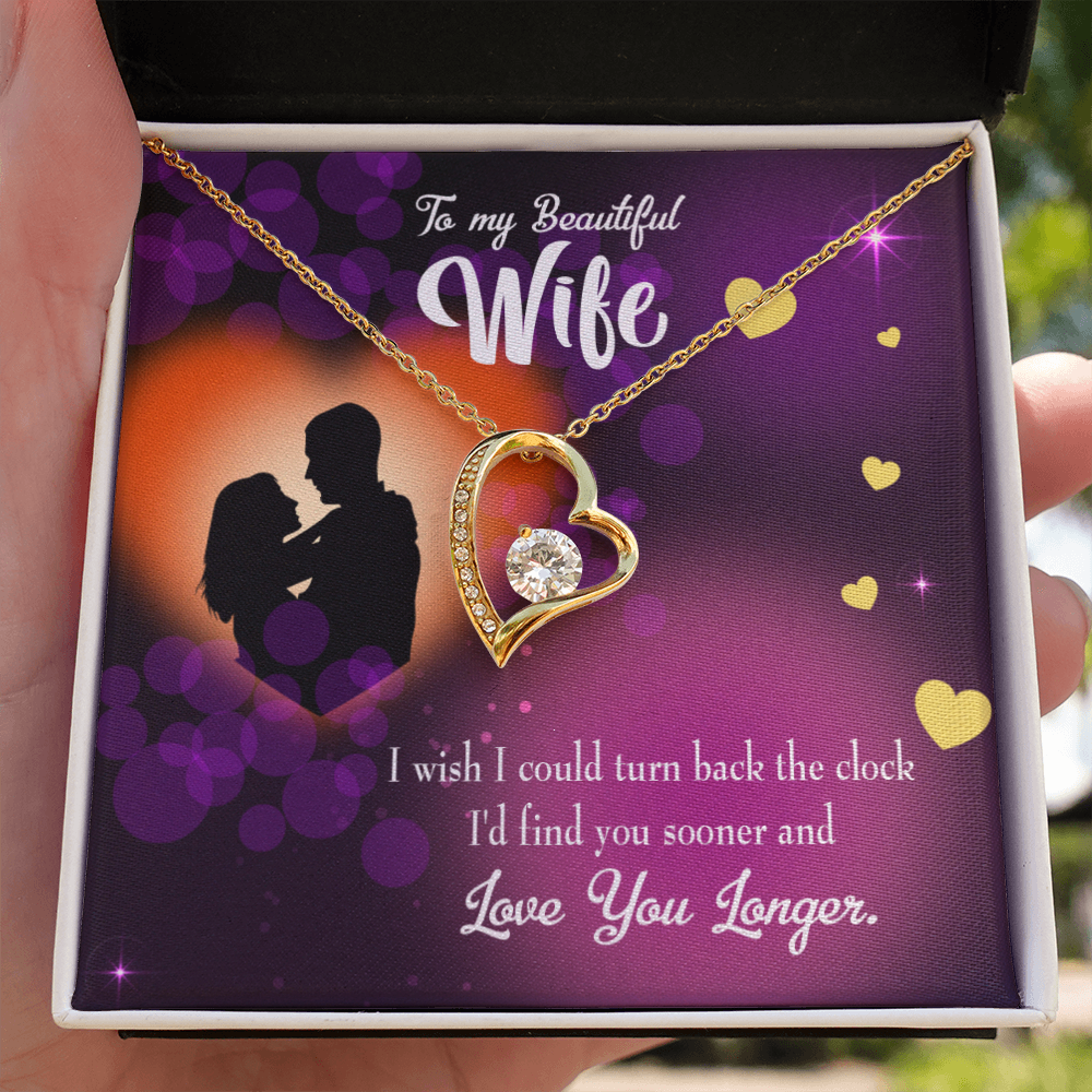 To My Wife Love You Longer Forever Necklace w Message Card-Express Your Love Gifts