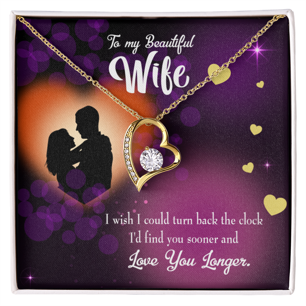 To My Wife Love You Longer Forever Necklace w Message Card-Express Your Love Gifts