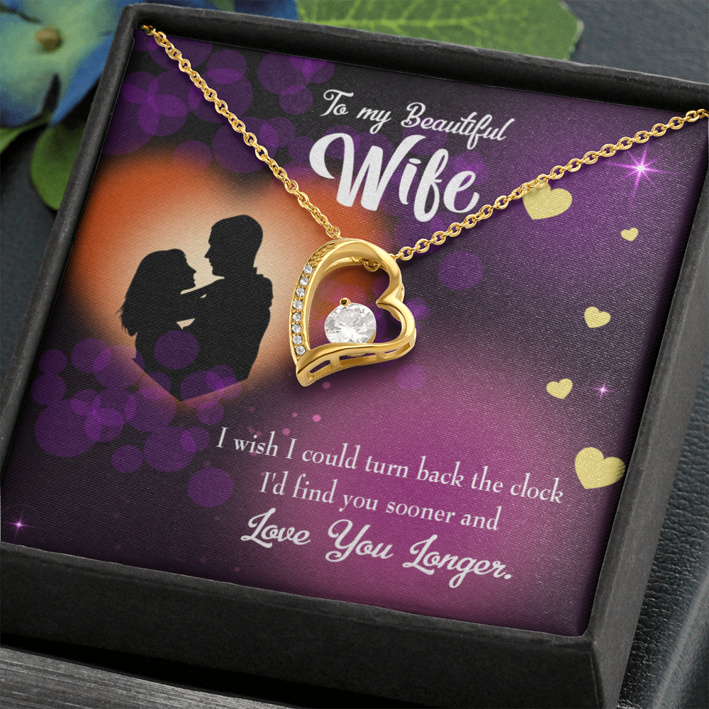 To My Wife Love You Longer Forever Necklace w Message Card-Express Your Love Gifts