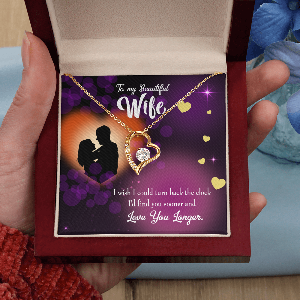 To My Wife Love You Longer Forever Necklace w Message Card-Express Your Love Gifts