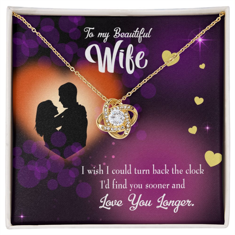 To My Wife Love You Longer Infinity Knot Necklace Message Card-Express Your Love Gifts