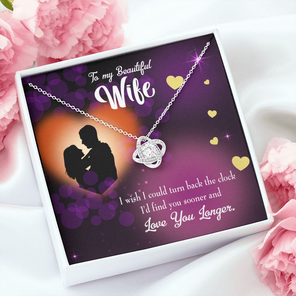 To My Wife Love You Longer Infinity Knot Necklace Message Card-Express Your Love Gifts