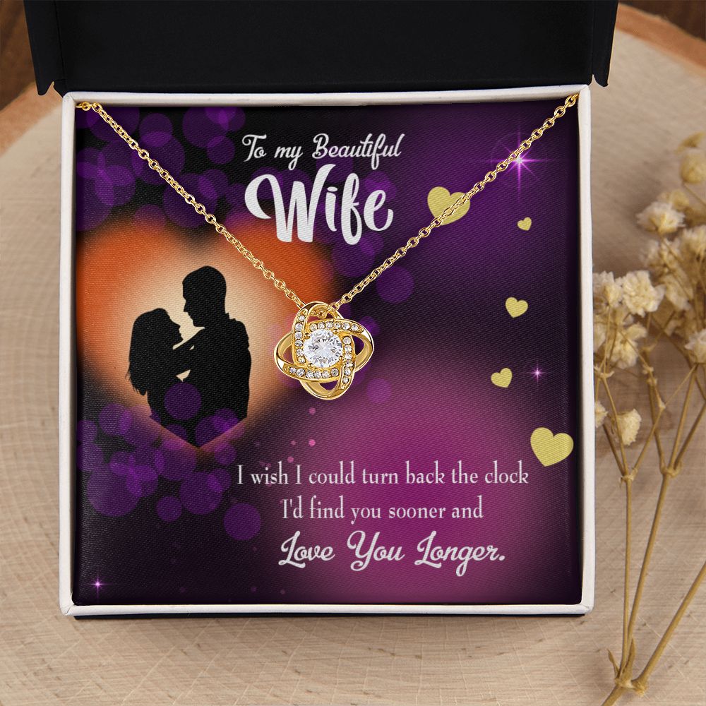 To My Wife Love You Longer Infinity Knot Necklace Message Card-Express Your Love Gifts