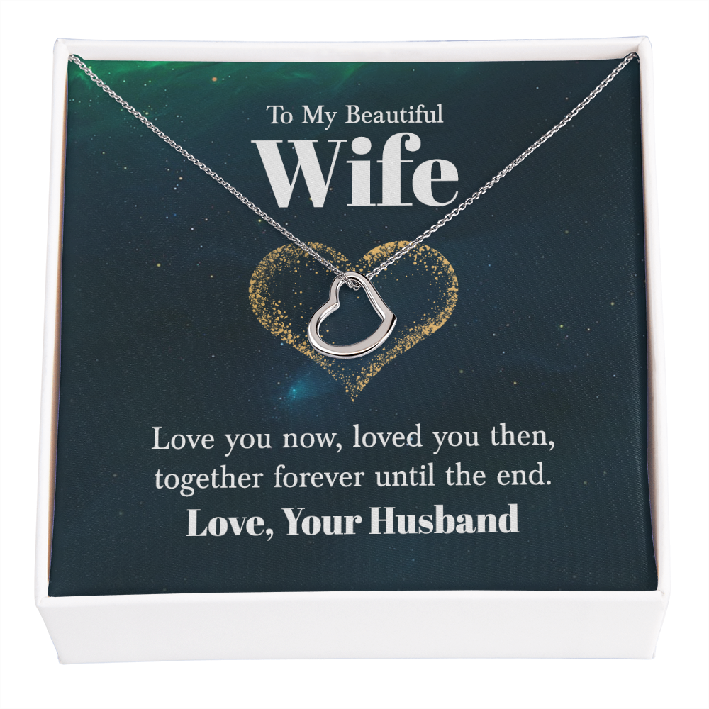 To My Wife Love You Now Delicate Heart Necklace-Express Your Love Gifts