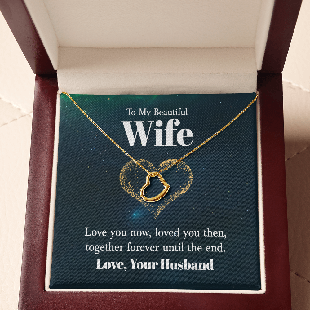 To My Wife Love You Now Delicate Heart Necklace-Express Your Love Gifts