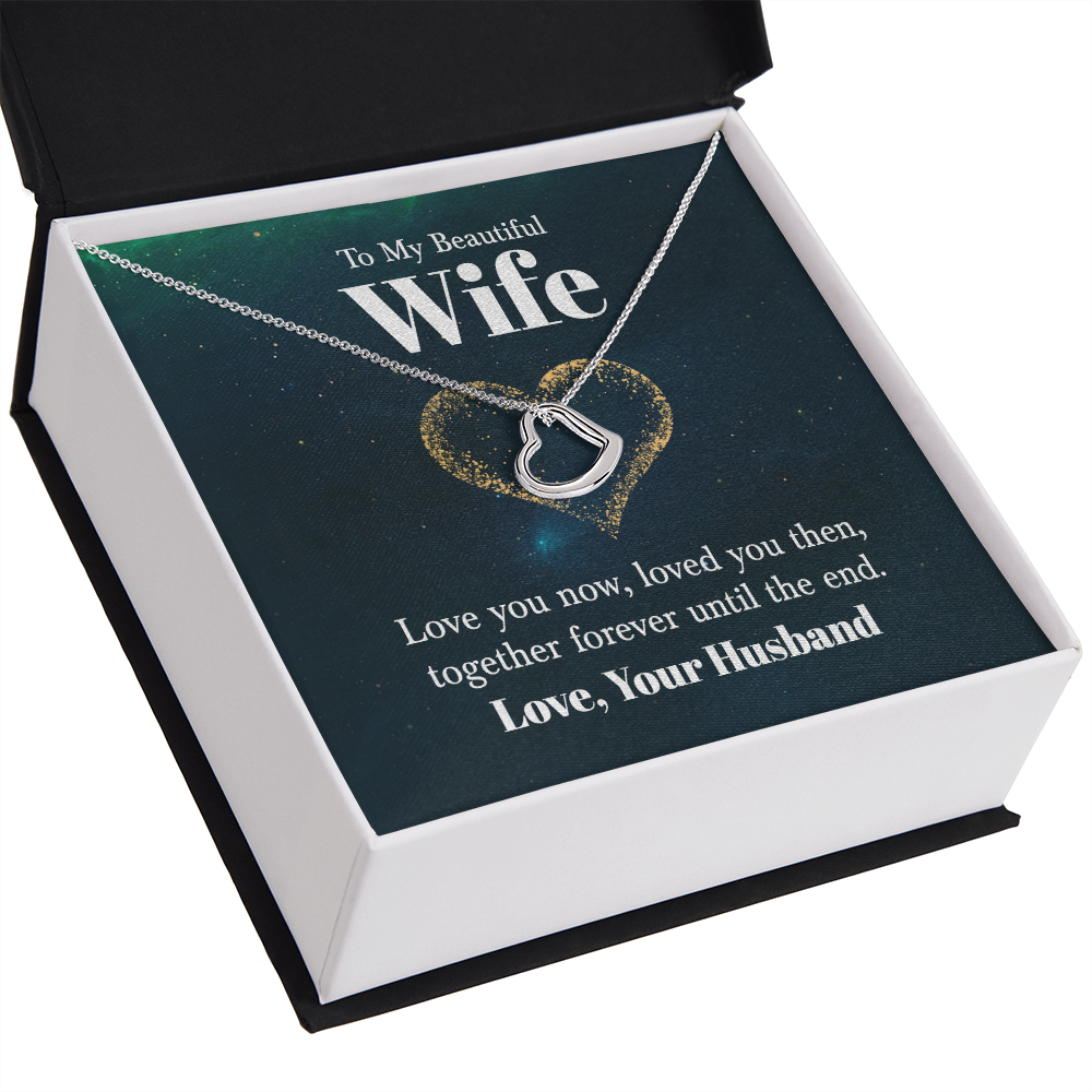 To My Wife Love You Now Delicate Heart Necklace-Express Your Love Gifts