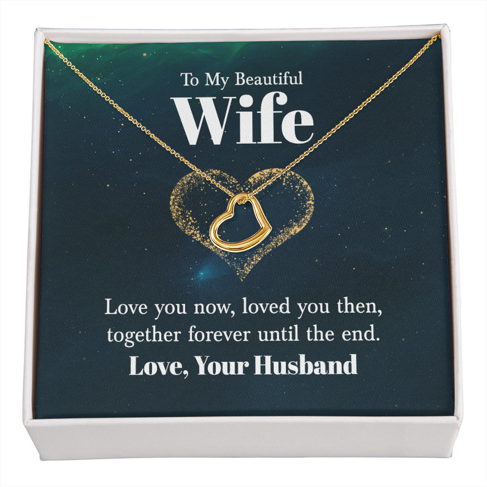 To My Wife Love You Now Delicate Heart Necklace-Express Your Love Gifts