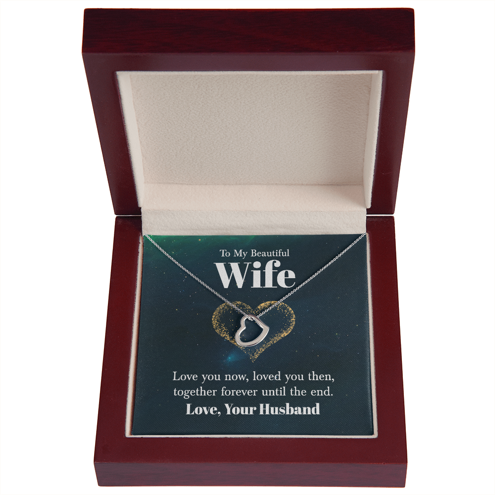 To My Wife Love You Now Delicate Heart Necklace-Express Your Love Gifts