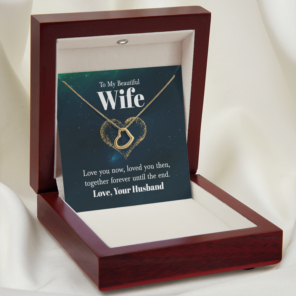 To My Wife Love You Now Delicate Heart Necklace-Express Your Love Gifts