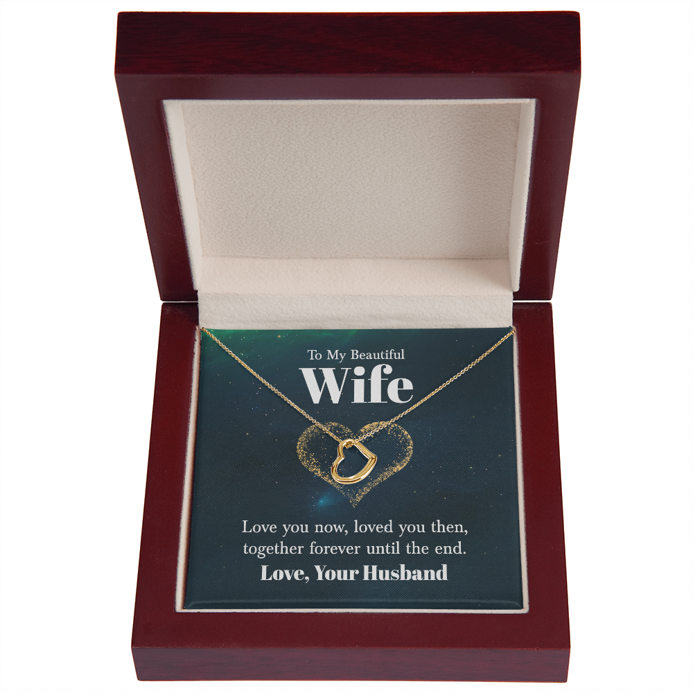 To My Wife Love You Now Delicate Heart Necklace-Express Your Love Gifts