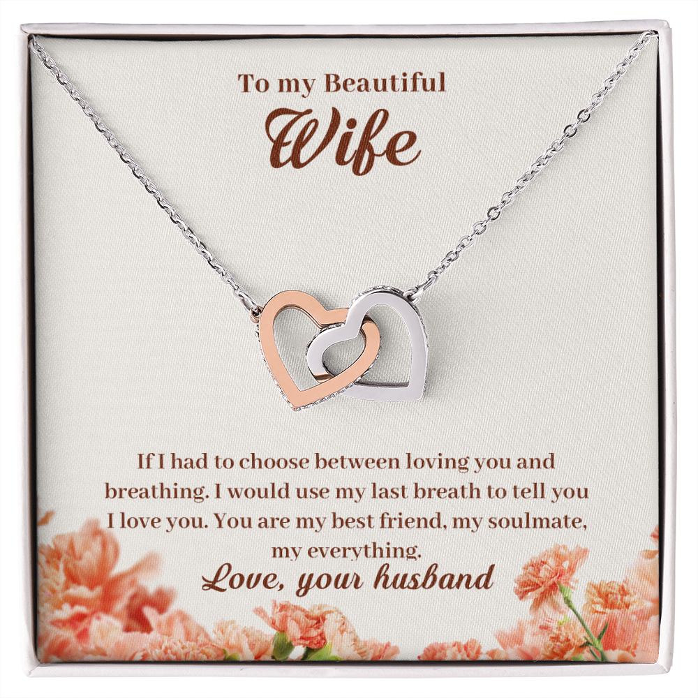 To My Wife Loving and Breathing Inseparable Necklace-Express Your Love Gifts