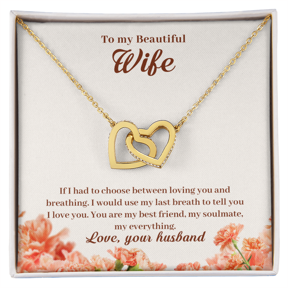 To My Wife Loving and Breathing Inseparable Necklace-Express Your Love Gifts