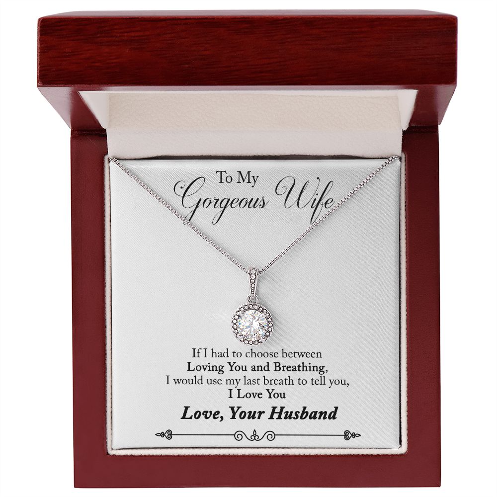 To My Wife Loving You and Breathing Eternal Hope Necklace Message Card-Express Your Love Gifts