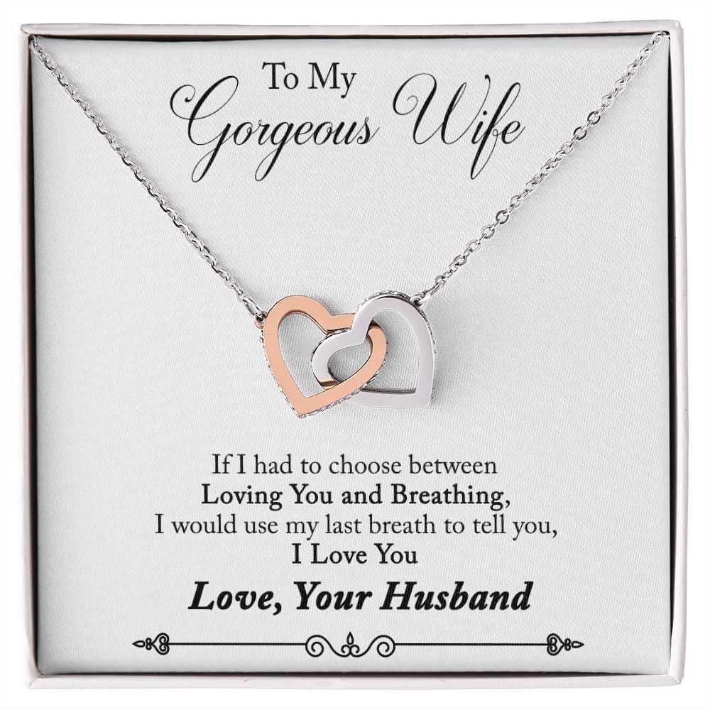 To My Wife Loving You and Breathing Inseparable Necklace-Express Your Love Gifts