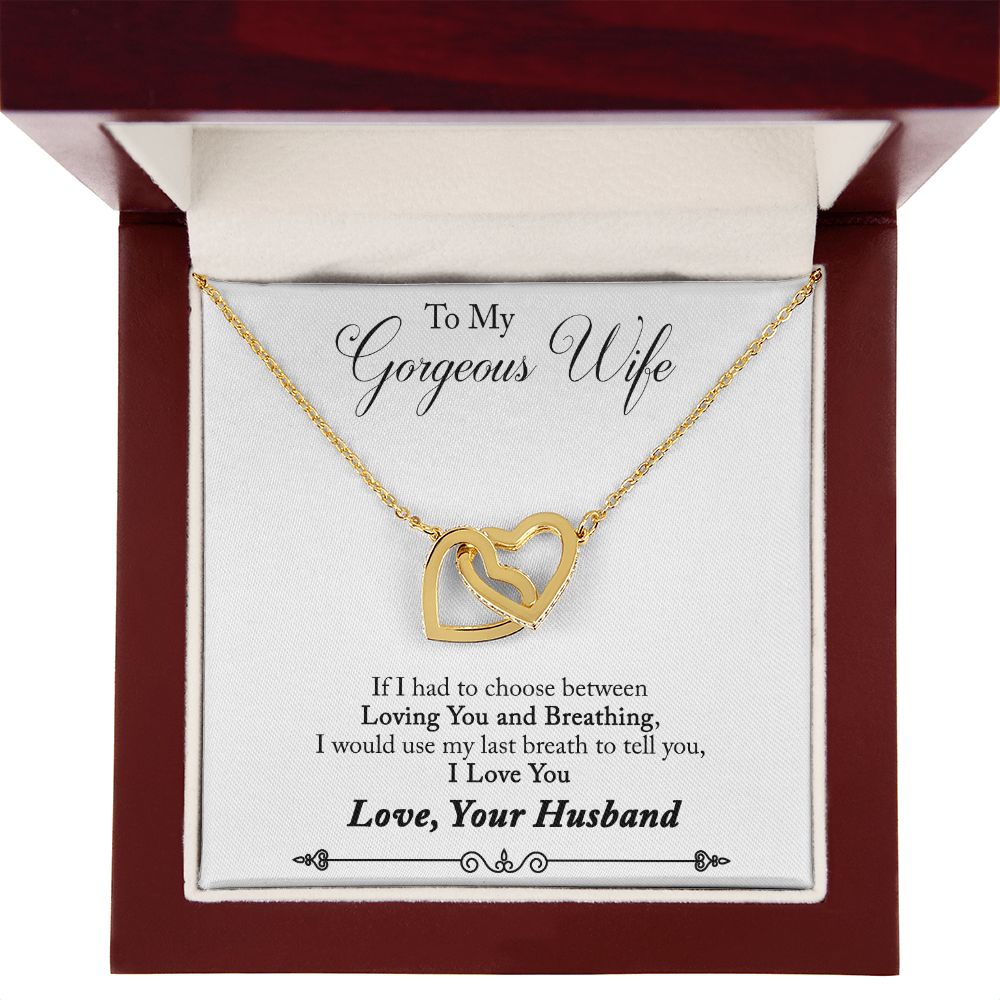 To My Wife Loving You and Breathing Inseparable Necklace-Express Your Love Gifts