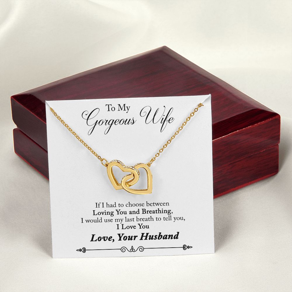 To My Wife Loving You and Breathing Inseparable Necklace-Express Your Love Gifts