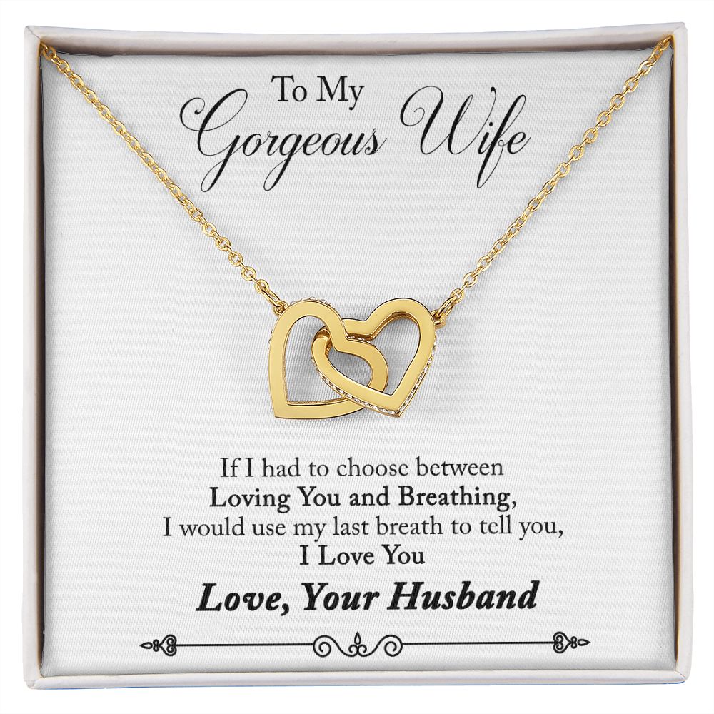 To My Wife Loving You and Breathing Inseparable Necklace-Express Your Love Gifts