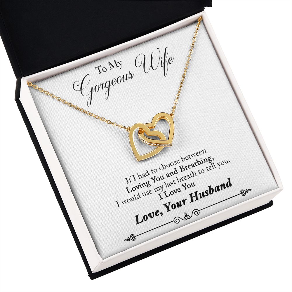 To My Wife Loving You and Breathing Inseparable Necklace-Express Your Love Gifts