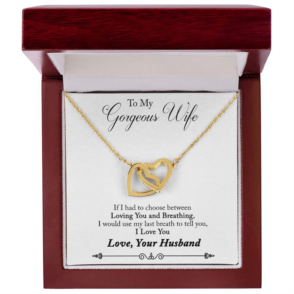 To My Wife Loving You and Breathing Inseparable Necklace-Express Your Love Gifts