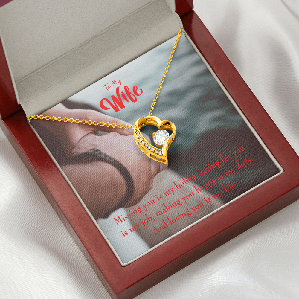 To My Wife Loving You is My Life Forever Necklace w Message Card-Express Your Love Gifts